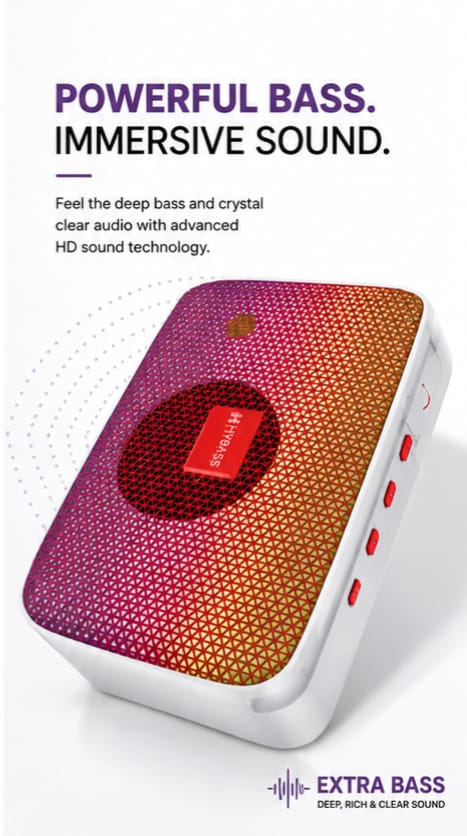 Portable Wireless Bluetooth Speaker with HD Sound & Rechargeable Battery