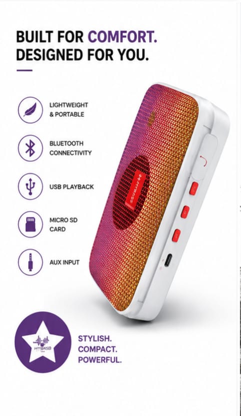 Portable Wireless Bluetooth Speaker with HD Sound & Rechargeable Battery