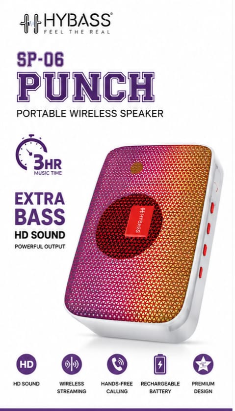 Portable Wireless Bluetooth Speaker with HD Sound & Rechargeable Battery